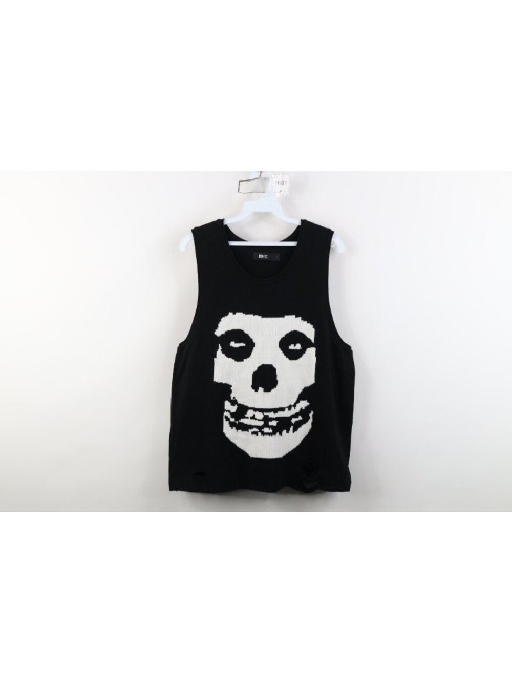 Vintage Y2K Iron Fist Womens XL Distressed Skull The Misfits Band Sweater Vest